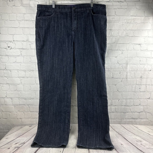 NYDJ Size 24W 30 Inseam Denim Jeans Blue Stretch Straight - Picture 2 of 13